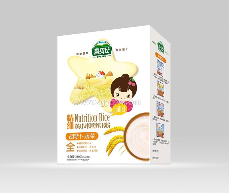 精細(xì)黃小米營養(yǎng)米胡蘿卜蔬菜盒裝圖片